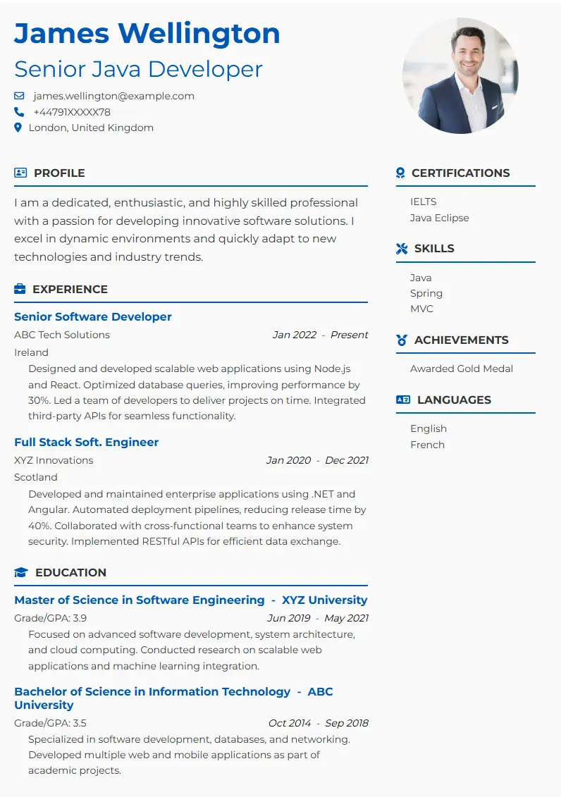 Advance CV Design 1